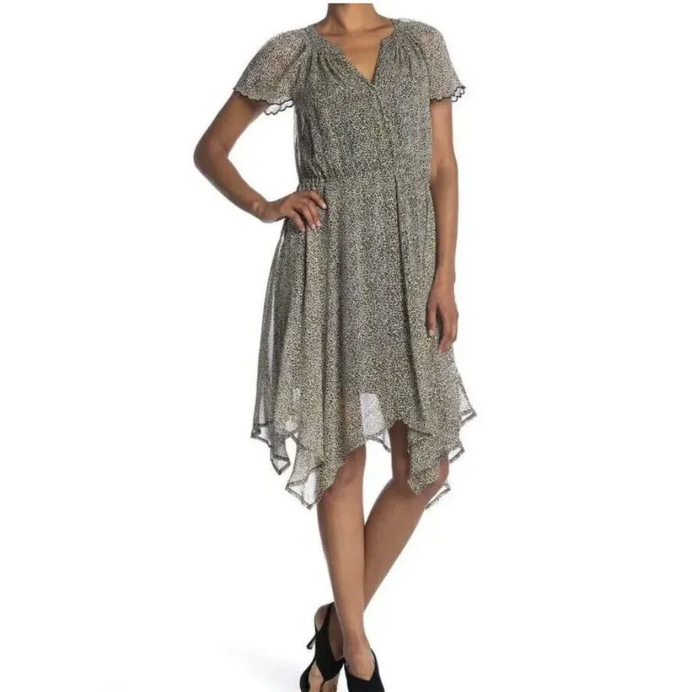 ANTHROPOLOGIE Velvet by Graham & Spencer Belen Mini Leopard Print Dress, S - Picture 1 of 7